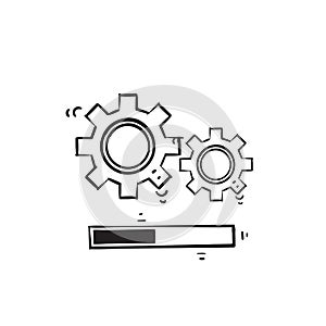 Hand drawn doodle software update illustration vector isolated