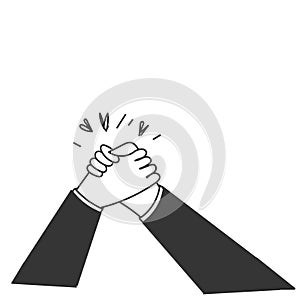 hand drawn doodle Soul brother handshake icon illustration cartoon