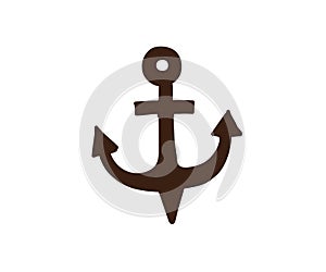 Hand drawn doodle style anchor. Vector illustration isolated symbol