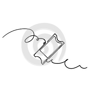Hand drawn doodle ticket icon illustration vector