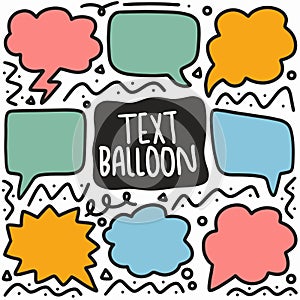 hand drawn doodle various text balloon photo