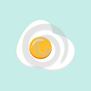 Hand drawn doodle vector illustration of sunny side up fried egg with bright yellow yoke