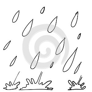 Hand drawn doodle water splatter drop liquid illustration vector