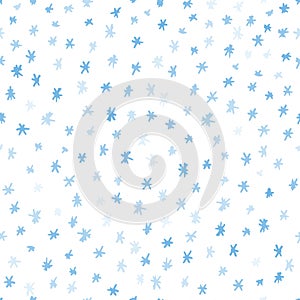 Hand-drawn doodles sketch snowflake seamless