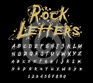 Hand drawn dry brush font. Dirty letters