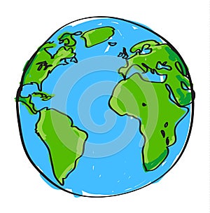 Hand drawn earth