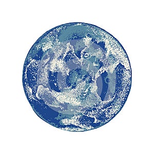 Hand drawn Earth planet. Sky view