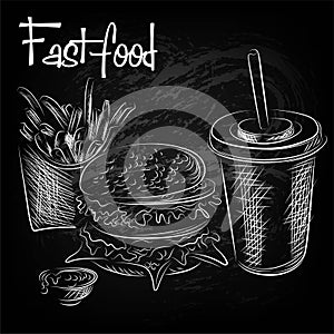 Hand drawn of east food