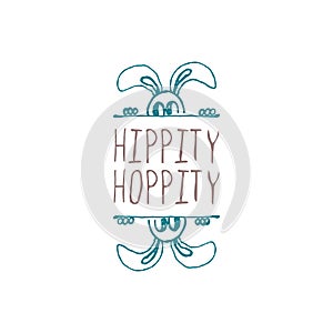 Hand drawn typographic easter element on white background