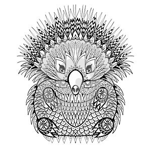 Hand drawn Echidna, Australian animal illustration for antistres