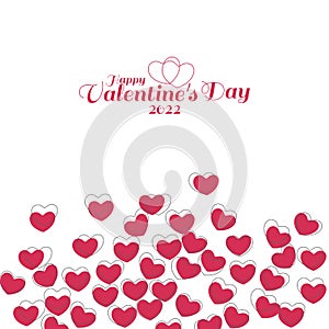 Hand drawn elements in shape of heart on white background. Vector symbols of love for Happy Women`s, Mother`s, Valentine`s Day,