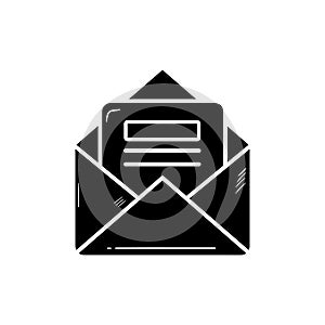 Hand Drawn Email Vector Line Icon. message, mail, missive, communication, notification, correspondence