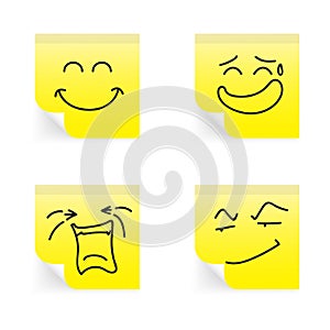 hand drawn emotion on paper stickers
