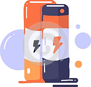 Hand Drawn energy storage battery in flat style