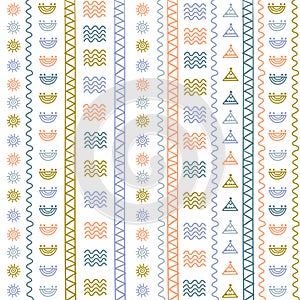 Hand drawn ethnic boho vector pattern