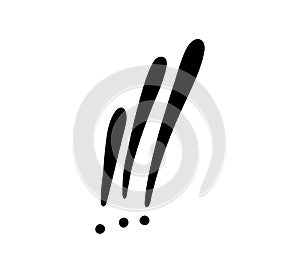 Hand drawn exclamation mark. Hazard warning hand draw symbol. Attention doodle icon. Exclamation mark icon. Vector