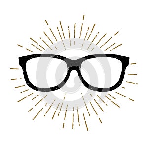 Hand drawn eye glasses vector illustration.