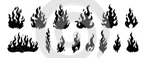 Hand Drawn Fire Flames Set
