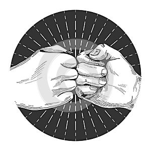 Hand drawn fist bump