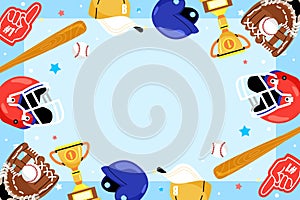 Hand Drawn Flat Baseball Elements Background