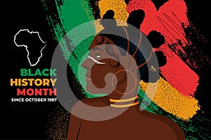 hand drawn flat black history month illustration vector design