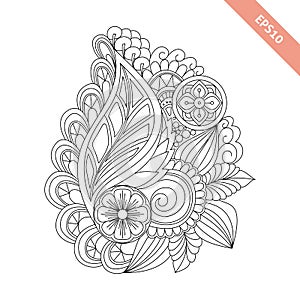 Hand drawn floral background  doodle  style. Design for cover,  bag, knapsack, notebook, datebook .