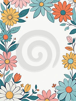 hand drawn floral frame.hand frame.