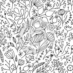 Hand drawn floral pattern. photo