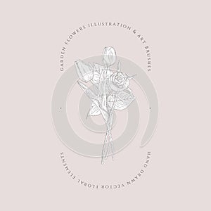 Vector Floristic Feminine Brand Logo Template Concept. photo