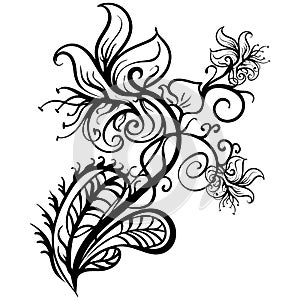 Hand Drawn Flowers Lilies tattoo sketch vector