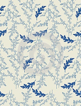 Hand drawn flowers repeat pattern