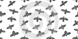 Hand drawn flying wild birds seamless pattern painted by ink. Decorative ornate endless vector illustration of wildlife. Endless