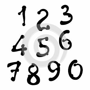 Hand drawn font digits