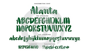 Hand drawn font vector alphabet set photo