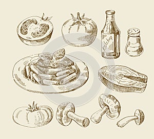 Hand drawn food sketch