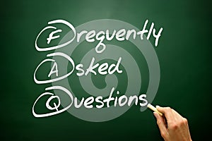 Hand drawn Frequently Asked Questions (FAQ) acronym, business co