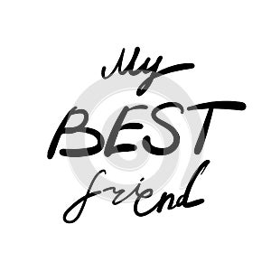 Hand Drawn Friends Word, Friendship Lettering, Friend Print