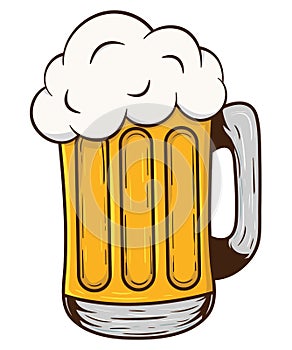 Hand-drawn Full Glass of Beer illustration