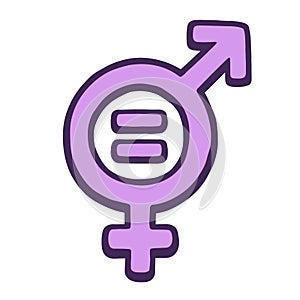 Hand drawn gender equality symbol