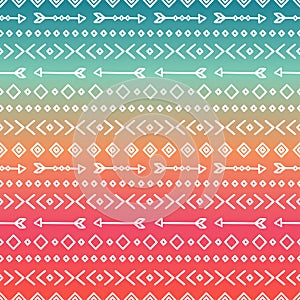 Hand drawn geometric ethnic tribal seamless pattern. Wrapping paper. Scrapbook. Doodles style. Tribal native vector