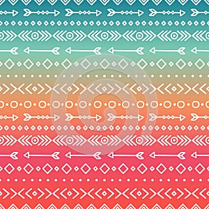 Hand drawn geometric ethnic tribal seamless pattern. Wrapping paper. Scrapbook. Doodles style. Tribal native vector