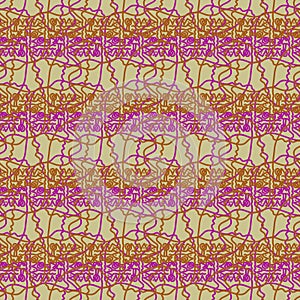 Hand drawn geometric pattern with stripe effect, colorful design.