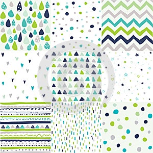 Hand drawn geometric patterns, abstract digital papers, abstract backgrounds