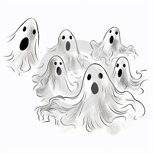 Hand-Drawn Ghost Vector Art photo