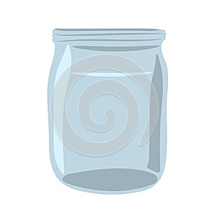 Hand-drawn Glass jar. Empty clear glass container