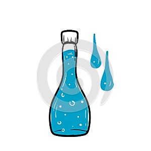 Hand drawn glass of water drink illustration icon doodle