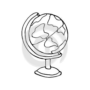 hand drawn globe doodle