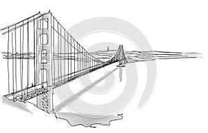 Hand Drawn Golden Gate Bridge