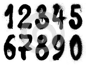 Hand drawn graffiti grunge numbers