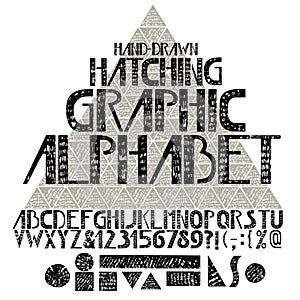 Hand drawn graphic alphabet